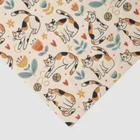 Calico Cats Naive Art Style Tissue Paper