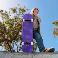 Purple planets, modern fractal pattern skateboard