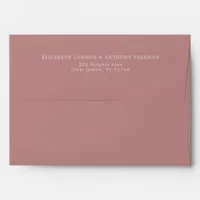 Elegant Dusty Rose Addressed Wedding Envelope