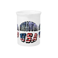 Missouri Picture and USA Text Pitcher