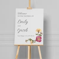 Elegant Wildflowers Garden Wedding Welcome Sign