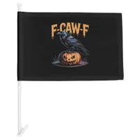 F-Caw-F Halloween Raven Jack-O-Lantern Spooky Seas Car Flag