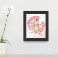 Stillness in Motion – Minimalist Ballerina & Enso  Framed Art