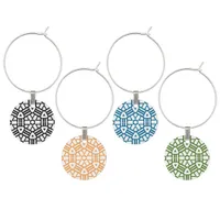 Wine Charms Set - Hexagon and Bars