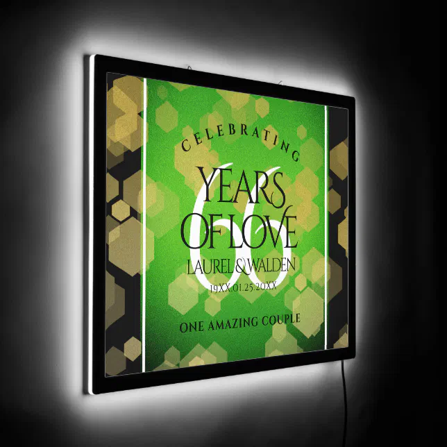 Elegant 66th Titanite Wedding Anniversary LED Sign