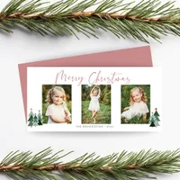 Modern Pink Green Christmas Holiday 3 Photo