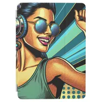 Pop Art Woman in Headphones Dancing iPad Air Cover