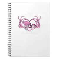 Halloween Skull Heart Hands Skeleton Beanie Notebook