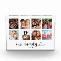 Family photo collage love heart script clear