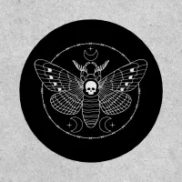 Deaths Head Hawk Moth Black Goth Patch