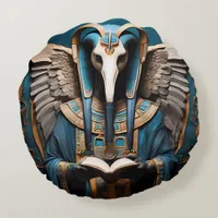 Thoth, the ancient Egyptian god of wisdom, writing Round Pillow