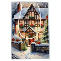 Cottage Snowy Christmas Cottage Gift Bag