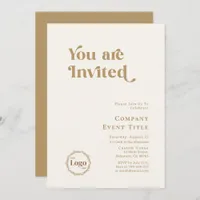 Modern Chic Gold Typography You are Invited Invitation