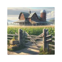 Rustic Farm House with a Cornfield Ai Art