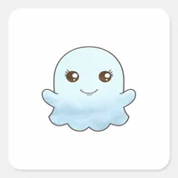 Cute Boo Design Trendy Unique Square Sticker