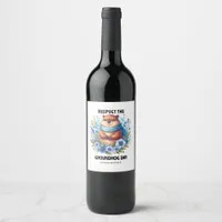 Over Rated? Watercolor Celebrating Groundhog Day  Wine Label