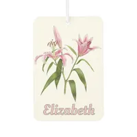 Pink Stargazer Lily Botanical Art Personalized  Air Freshener