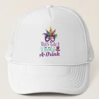 This Girl Needs A Drink Mardi Gras Trucker Hat