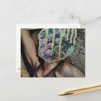 Succulent Woman in Desert surreal collage art Postcard