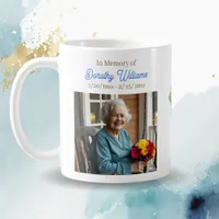 Golden Cross and Flowers Memorial Keepsake Coffee Mug