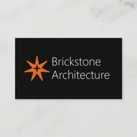 Modern Minimalist Architecture Bold Black & Orange Business Card