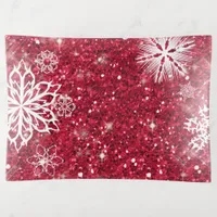 Snowflakes on Glitter Red ID454 Trinket Tray