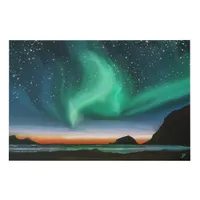 Aurora Borealis - Oil Painting Faux Canvas Print