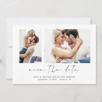 Modern 2 Photos Script Wedding Save The Date