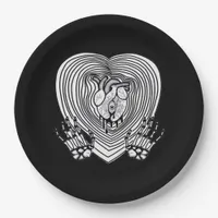 Crying Heart Skeleton Hands Classic Style Paper Plates
