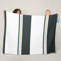 Trendy Modern color block and Stripes  Fleece Blanket