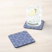 Modern Purple Geometric Pattern Beverage Coaster