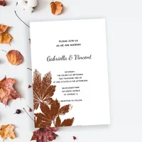 Brown Leaf Stamp Wedding Invitation