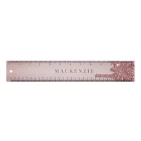 Chic Rose Gold Glitter Dripping Luxury Ruler