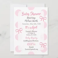 Jumbo Pink Polka Dot girl's Baby Shower Invitation