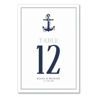 Blue Wave Anchor Wedding Navy/Wht ID836 Table Number