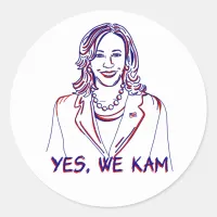 Yes, We Kam! Kamala Harris 2024 Election Classic Round Sticker