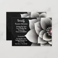 Timeless Elegance: Black & Silver Blossom Wedding  Enclosure Card