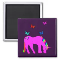 Purple Unicorn & Butterflies Magnet