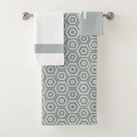 Bold Grey and White with Optional Monogram Bath Towel Set