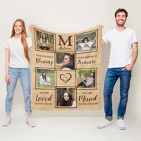  Rustic In Loving Memory Memorial Keepsake Photo Fleece Blanket