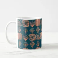 Bold Caribbean Tribal Mudcloth: Teal, Coral Throw Coffee Mug