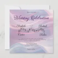 Whispers of Silk: Dreamy Pastel Waves Pink Blue  Invitation