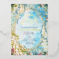 Bride On Cloud Nine Rococo Revival Bridal Shower Foil Invitation