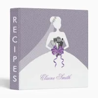 Purple Bridal shower Recipe Folder