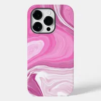 Pink and White Faux Marble  Case-Mate iPhone 14 Pro Case