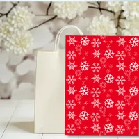 White Snowflakes and Red Background Christmas Tissue Paper