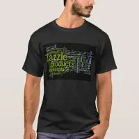 Zazzle Word Cloud Green and Black T-Shirt