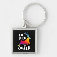 Oh Deer Queer Pride Minimal Artistic Style  Keychain