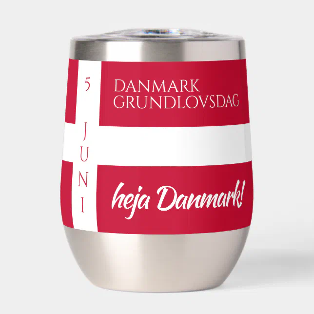 Danmark Grundlovsdag Danish National Day Flag Thermal Wine Tumbler