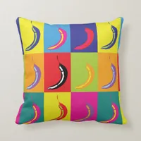 Kitsch Retro Chilli Pepper Pop Art Fruit Pattern Throw Pillow